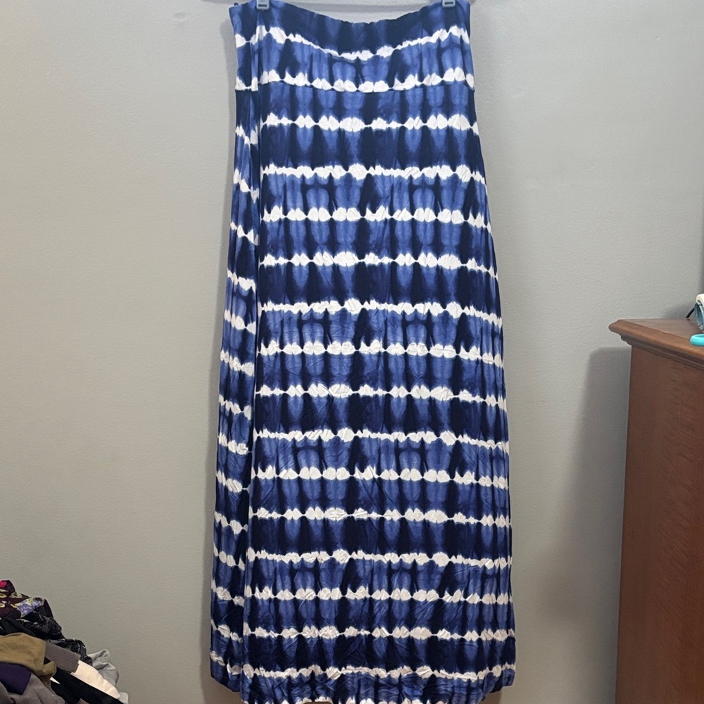 Design History Navy and White Maxi Skirt